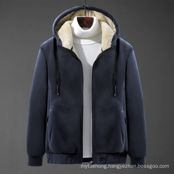 Winter Men′s Hooded Fleece Warm Jackets Thicken Casual Thermal Coat